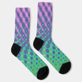 Lila Blau Grün Gelb Socken (Rechts)