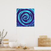 Lila & blau Hypnotic Swirl Art Poster (Küche)