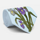 Lila & blau Iris Wasserfarbenhochzeit Krawatte (Gerollt)