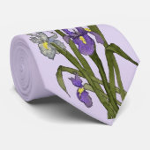 Lila & blau Iris Wasserfarbenhochzeit Krawatte (Gerollt)