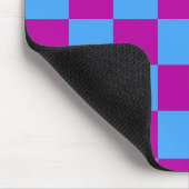 Lila Blau Kariert Kontrollmuster Mousepad (Ecke)