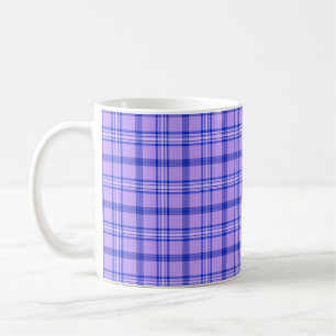 Lila Blau Kariertes Klassisches Muster Hell Kaffeetasse