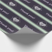 Lila & blau - Kundenlogo & Vielen Dank für Ihr Int Geschenkpapier (Ecke)