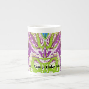 Lila Blau Limone Abstrakte Knochen-China Tasse