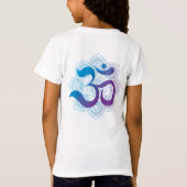 Lila & blau Om Symbol Mandala Blume Kinder T-Shirt (Rückseite)