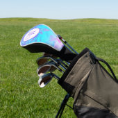 Lila Blau Pink Paint Splash Monogram Golf Headcover (In SItu)