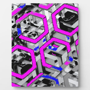 lila/blau-Ringdesign Fotoplatte