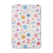 Lila Blau Rosa Boho Wildblume Badematte (Vorderseite Vertikal)