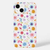 Lila Blau Rosa Boho Wildblume Case-Mate iPhone Hülle (Rückseite)