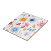 Lila Blau Rosa Boho Wildblume Fliese (Seite)