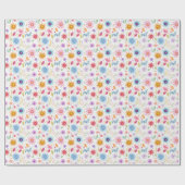 Lila Blau Rosa Boho Wildblume Geschenkpapier (Flach)