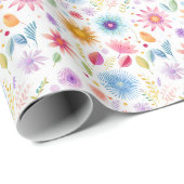 Lila Blau Rosa Boho Wildblume Geschenkpapier (Rolleneckpunkt)