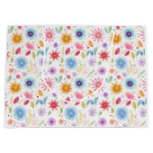Lila Blau Rosa Boho Wildblume Große Geschenktüte (Vorderseite)
