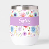 Lila Blau Rosa Boho Wildblume Personalisiert (Rückseite)