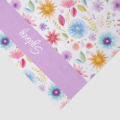 Lila Blau Rosa Boho Wildblume Personalisiert Seidenpapier (Ausschnitt)