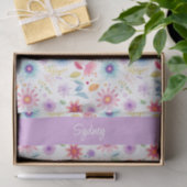 Lila Blau Rosa Boho Wildblume Personalisiert Seidenpapier (Geschenk)