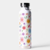 Lila Blau Rosa Boho Wildblume Trinkflasche (Links)