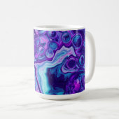 Lila, blau, rosa Bokeh Marmorflüssigkeit Kunst Kaffeetasse (VorderseiteRechts)