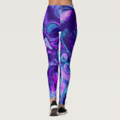 Lila, blau, rosa Bokeh Marmorflüssigkeit Kunst Leggings (Rückseite)