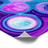 Lila, blau, rosa Bokeh Marmorflüssigkeit Kunst Poster (Ecke)