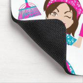 Lila Blau Rosa Cartoon-Haus Mousepad (Ecke)