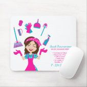 Lila Blau Rosa Cartoon-Haus Mousepad (Mit Mouse)