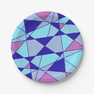 Lila blau rosa Dreieck abstrakt Pappteller