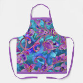 Lila blau-rosa-farbenes Damaskus-Design Schürze (Vorderseite)