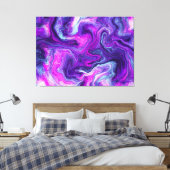 Lila, blau, rosa Flüssigkeiten Kunst Leinwanddruck (Insitu (Schlafzimmer))