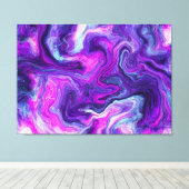 Lila, blau, rosa Flüssigkeiten Kunst Leinwanddruck (Insitu (Holzboden))