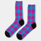 Lila Blau Rosa Kariertes Karomuster Socken (Linkes Detail)