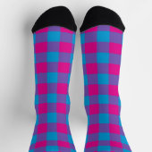 Lila Blau Rosa Kariertes Karomuster Socken (Oben)
