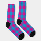 Lila Blau Rosa Kariertes Karomuster Socken (Rechts)
