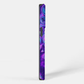 Lila, blau, rosa Marmor Bokeh Fluid Art iPhone Hülle (Rechte Seite)