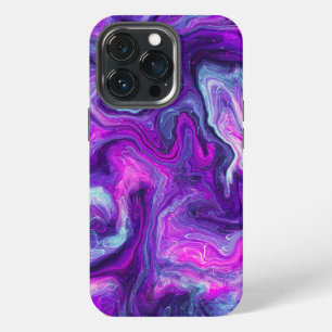 Lila, Blau, Rosa Marmor Fluid Art iPhone 13 Pro Hülle