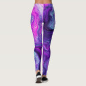 Lila, blau, rosa Marmorflüssigkeit Kunst Leggings (Rückseite)