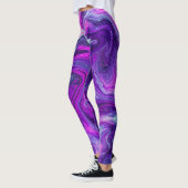 Lila, blau, rosa Marmorflüssigkeit Kunst Leggings (Links)