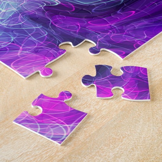 Lila, blau, rosa Marmorflüssigkeit Kunst Puzzle (Seite)