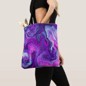 Lila, blau, rosa Marmorflüssigkeit Kunst Tasche (Von Nahem)