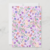 Lila, blau, rosa, pfirsichfarbene Rose Hochzeitskr Einladung (Rückseite)