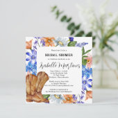 Lila Blau-Rosa-Wildblume Brautparty Einladung (Stehend Vorderseite)