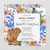 Lila Blau-Rosa-Wildblume Brautparty Einladung (Vorne/Hinten)