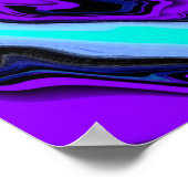 Lila, blau und Aquamarin Abstrakt Moderne Kunst Poster (Ecke)