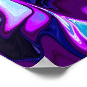 Lila, blau und Aquamarin Abstrakt Moderne Kunst Poster (Ecke)