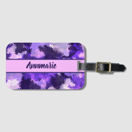 Lila Blau und Coole Abstrakte Formen Gepäckanhänger