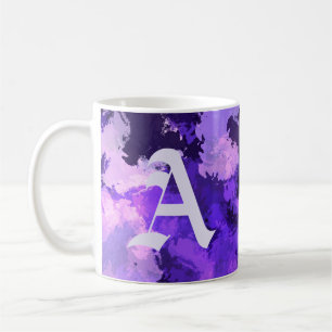 Lila Blau und Coole Abstrakte Formen mit Big Lette Kaffeetasse