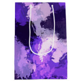 Lila Blau und Coole Abstrakte Formen Mittlere Geschenktüte (Rückseite)