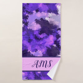 Lila Blau und Coole Abstrakte Formen Muster Badehandtuch