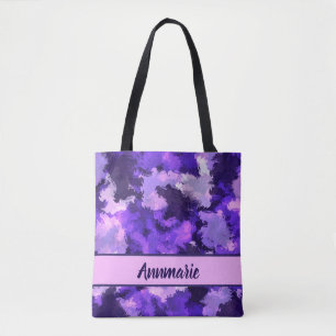 Lila Blau und Coole Abstrakte Formen Muster Tasche