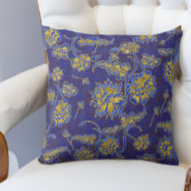 Lila Blau und Gold Blumenchintz